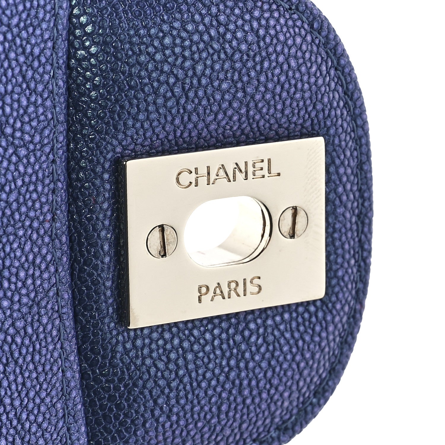 Chanel Iridescent Caviar Quilted Medium Double Flap Dark Blue 6 of 11