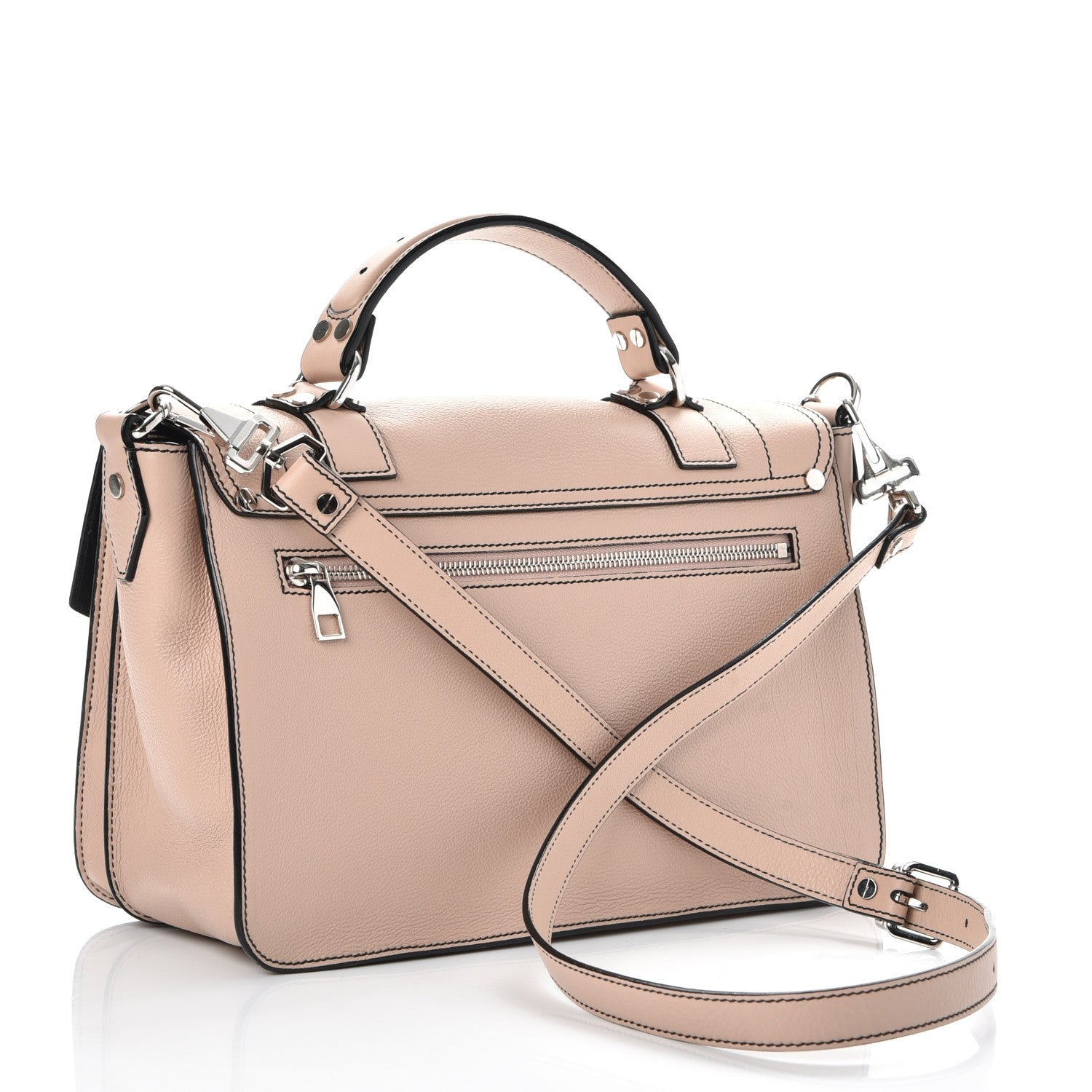 Proenza Schouler Grained Calfskin Medium Contrast Stitch PS1 Satchel Sand 3 of 8