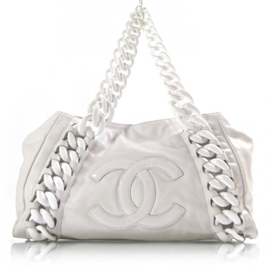 Chanel Leather Modern Chain Tote White 1 of 1