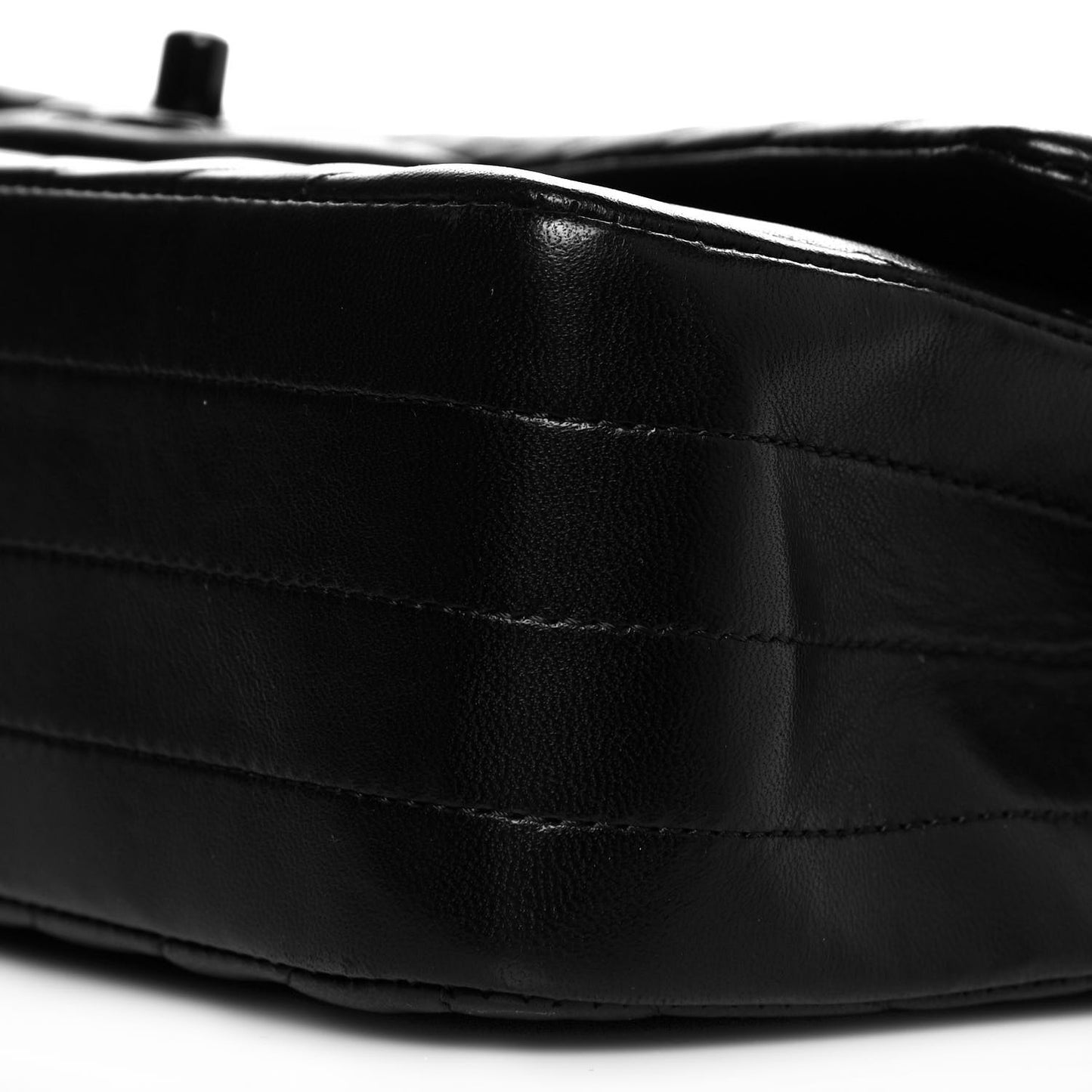 Lambskin Chevron Quilted Medium Double Flap So Black