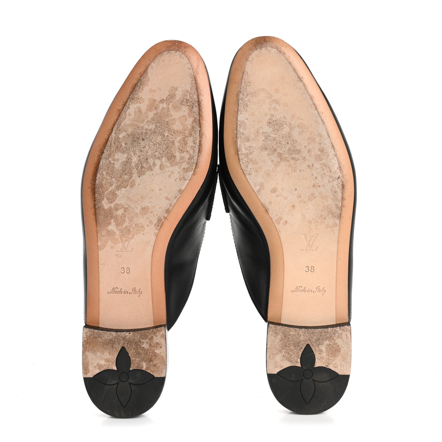Calfskin LV Mare Open Back Loafers 38 Black