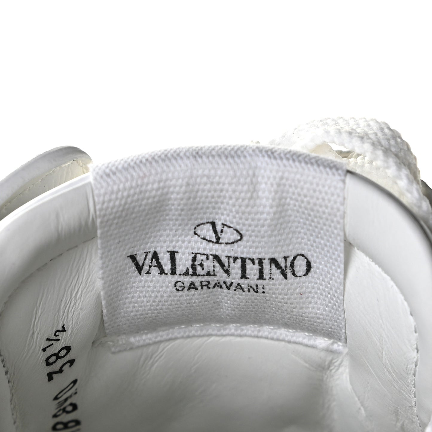 Calfskin Untitled Rockstud Sneakers 38.5 White