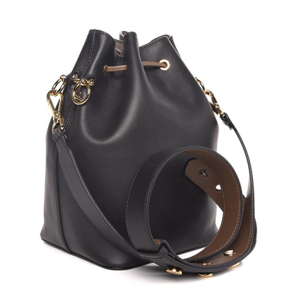 Fendi Vitello Century Matte F is Fendi Stamp Patch Bi-Color Grande Mon Tresor Bucket Bag Black Maya Fragola 3 of 7