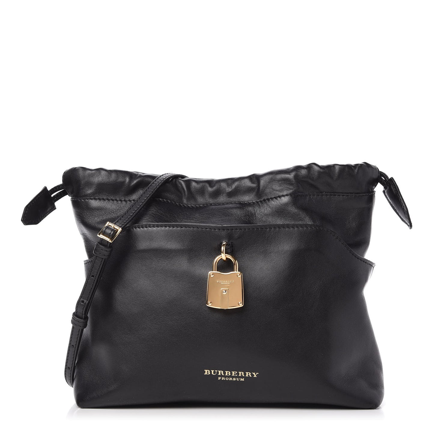 Prorsum Smooth Calfskin Small Drawstring Crossbody Black