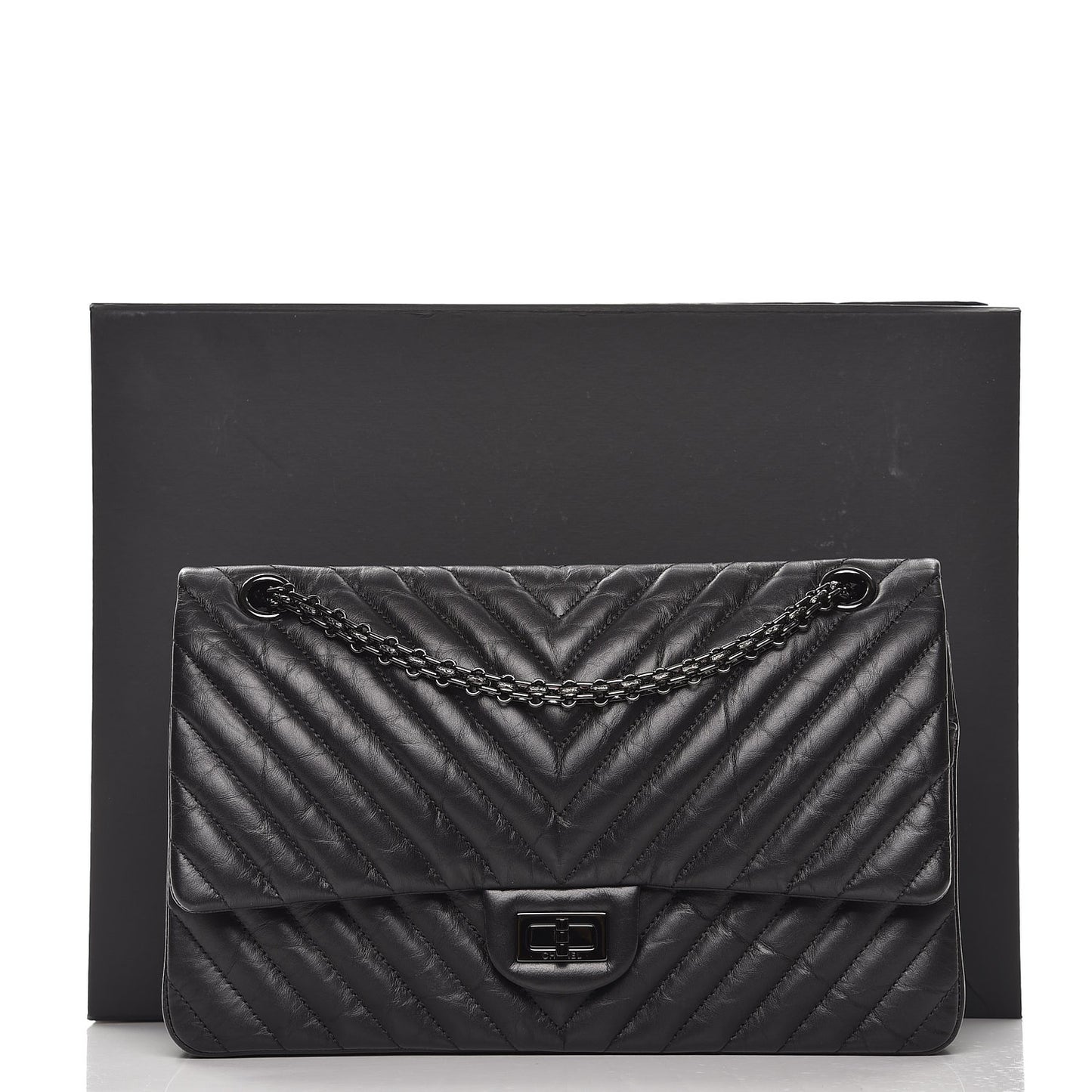 Aged Calfskin Chevron 2.55 Reissue 226 So Black