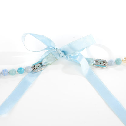 Chanel Pearl CC Beaded Long Necklace Blue 2 of 5