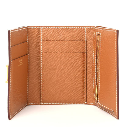 Hermes Epsom Tri-Fold Compact Bearn Wallet Gold 5 of 8