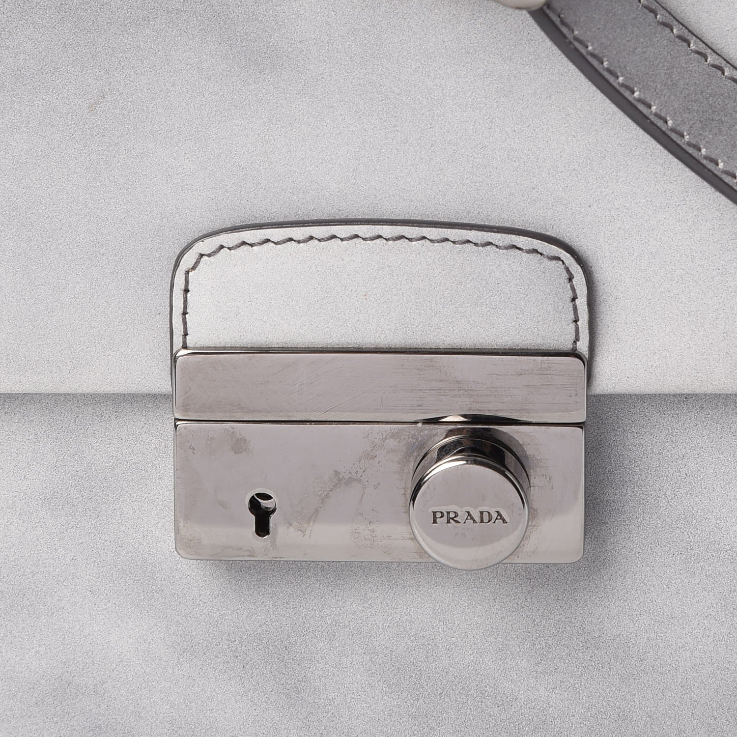 Prada Spazzolato Sound Shoulder Bag Grigio 8 of 9