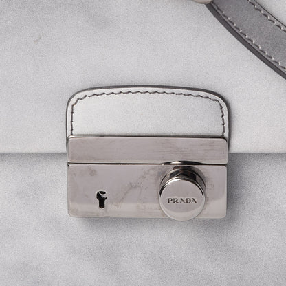 Prada Spazzolato Sound Shoulder Bag Grigio 8 of 9