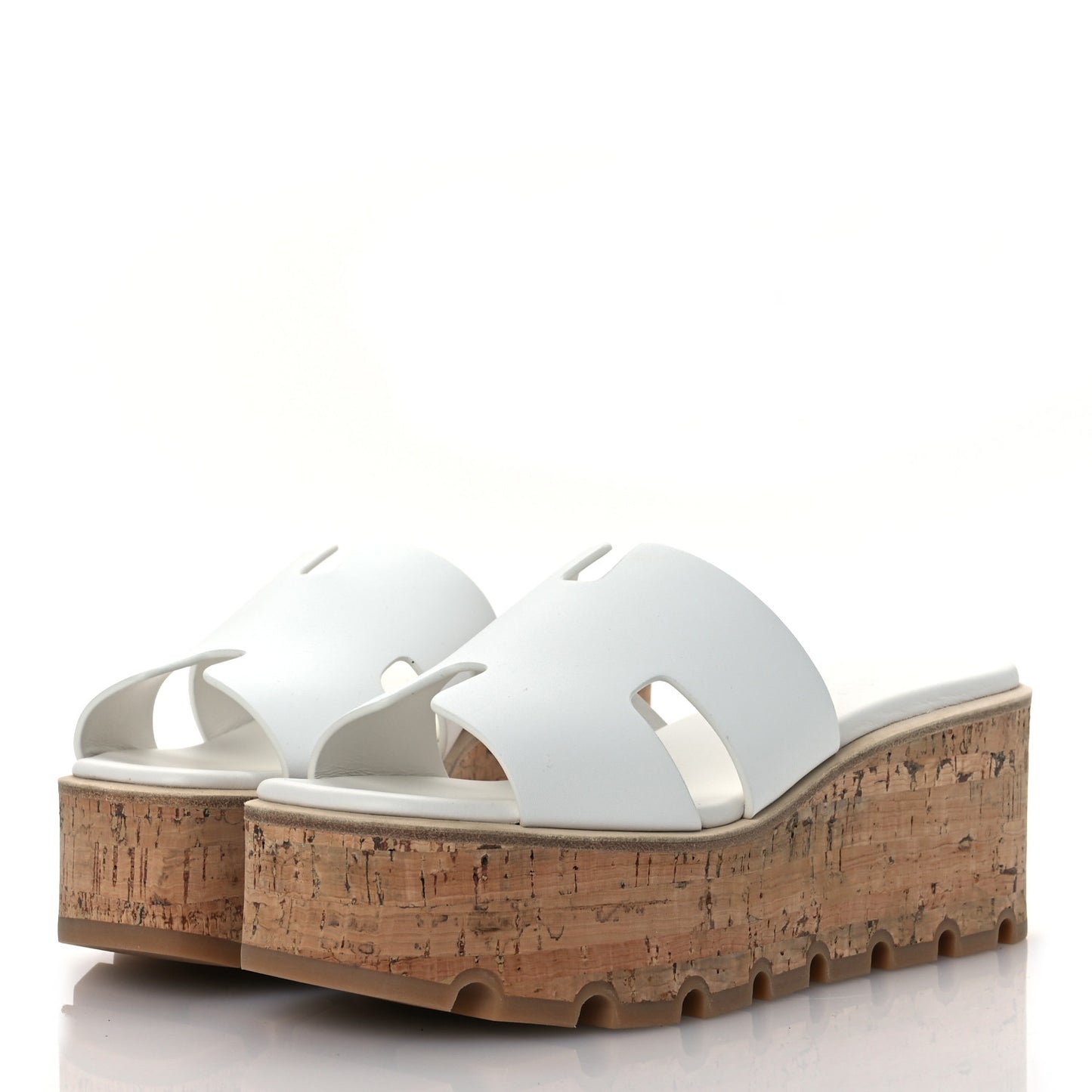 Calfskin Cork Eze 30 Sandals 36 White