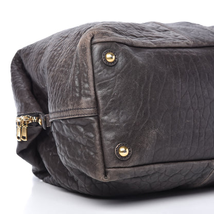 Saint Laurent Pebbled Lambskin Medium Easy Sac Dark Brown 6 of 9