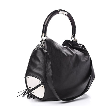 Gucci Calfskin Large Indy Top Handle Hobo Black 2 of 9