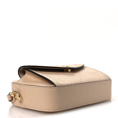 Gucci Calfskin GG Super Mini Debossed Chain Wallet Light Beige 4 of 10