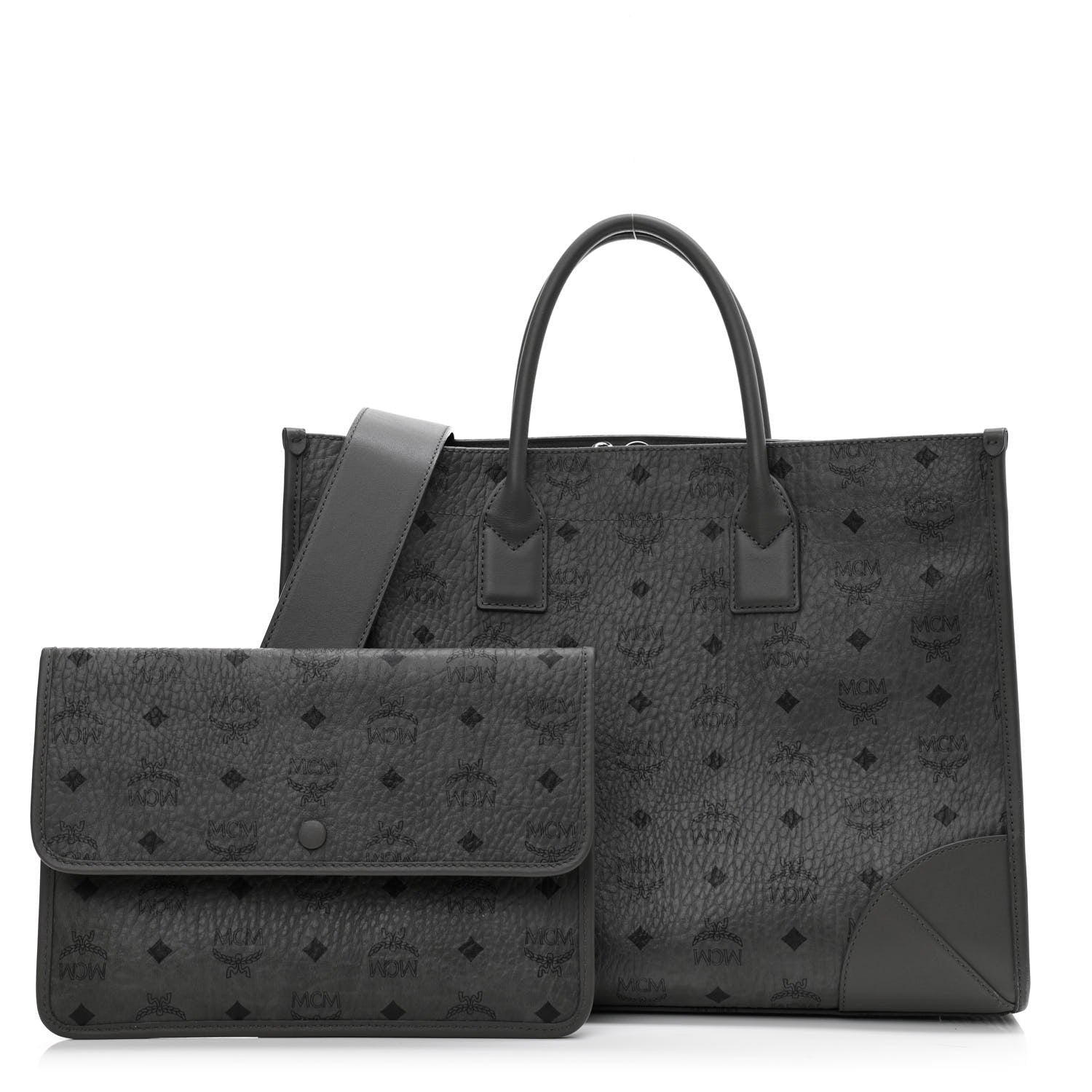 MCM Visetos Large Munchen Tote Grey 1 of 10