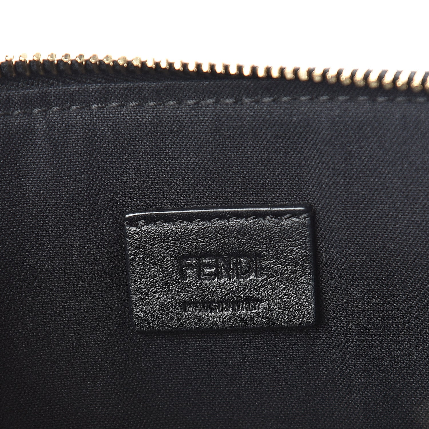 Fendi Vitello Dolce Fox Fur Monster Eyes Mini 2Jours Pouch Black Yellow 5 of 8