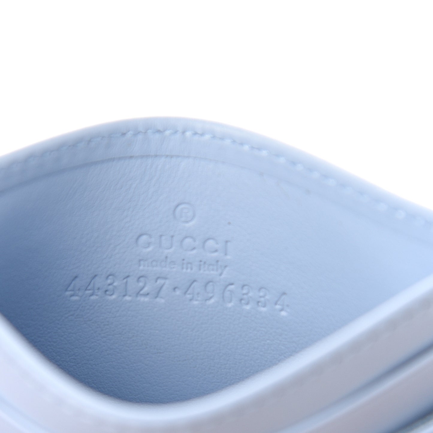 Calfskin Matelasse GG Marmont Card Holder Porcelain Light Blue