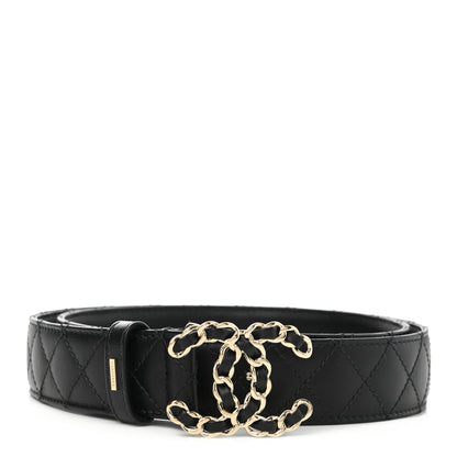 Chanel Calfskin Quilted CC Chain Belt 90 36 Black 1 of 7