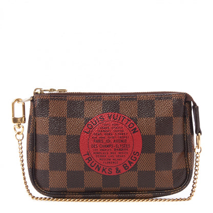 Louis Vuitton Damier Ebene Complice Trunks and Bags Mini Pochette Accessories Red 1 of 8