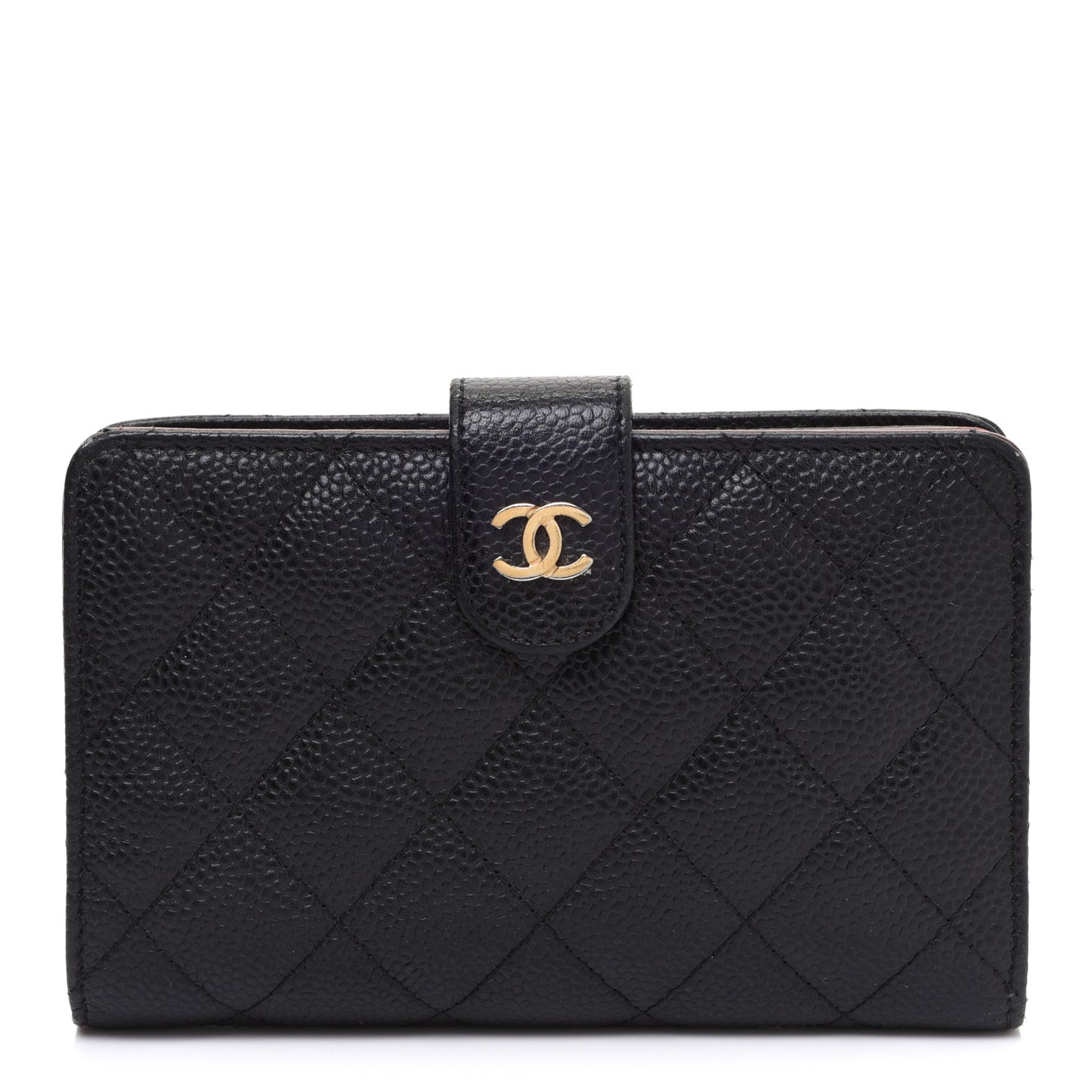 Caviar Quilted CC French Wallet Black