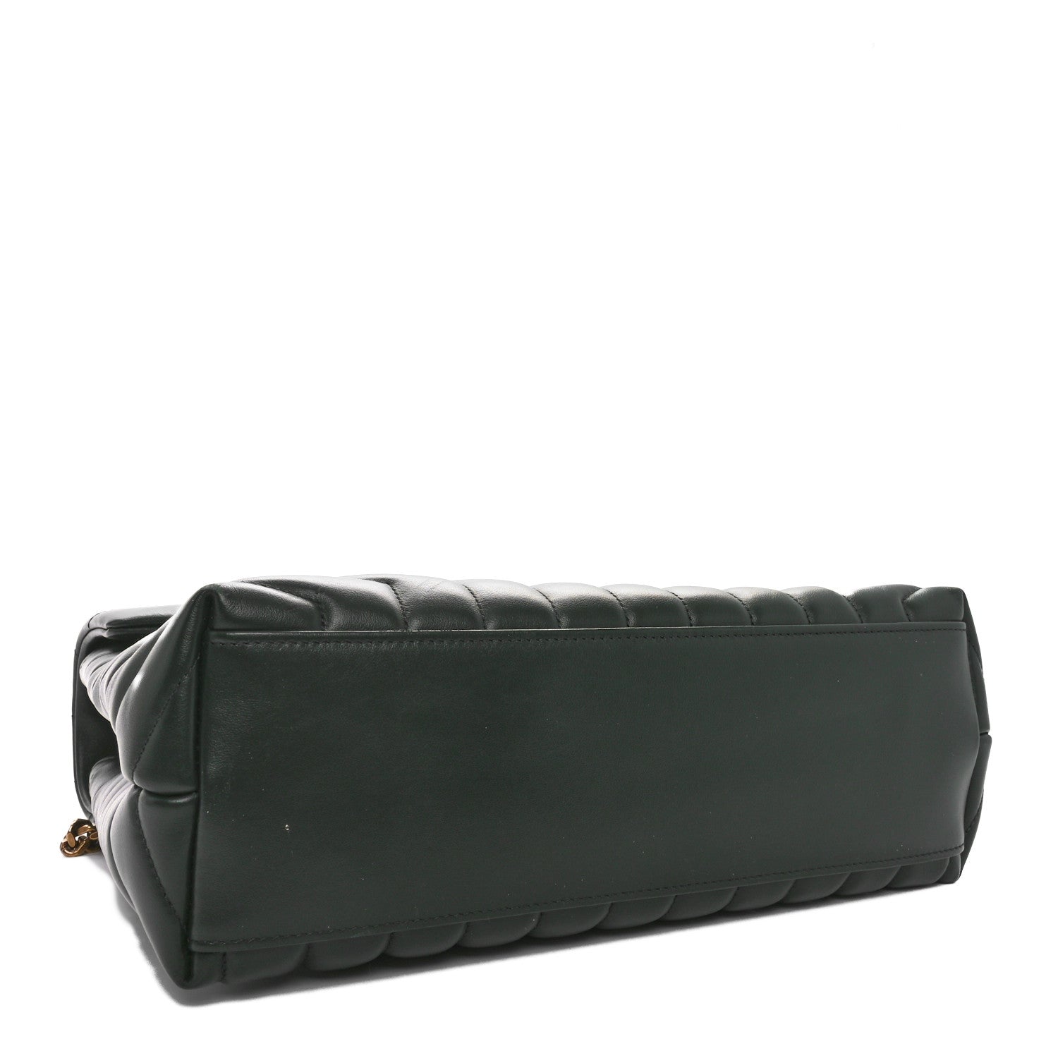 Saint Laurent Calfskin Y Quilted Monogram Medium Loulou Chain Satchel Vert Fonce 4 of 10