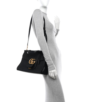 Gucci Calfskin Small GG Marmont Top Handle Bag Black 2 of 14