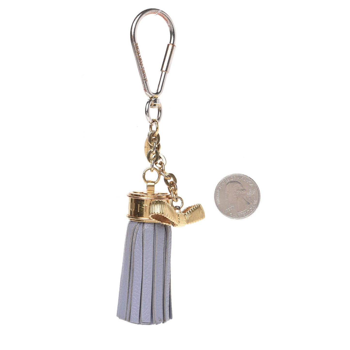 Calfskin Tassel Bow Bag Charm Blue
