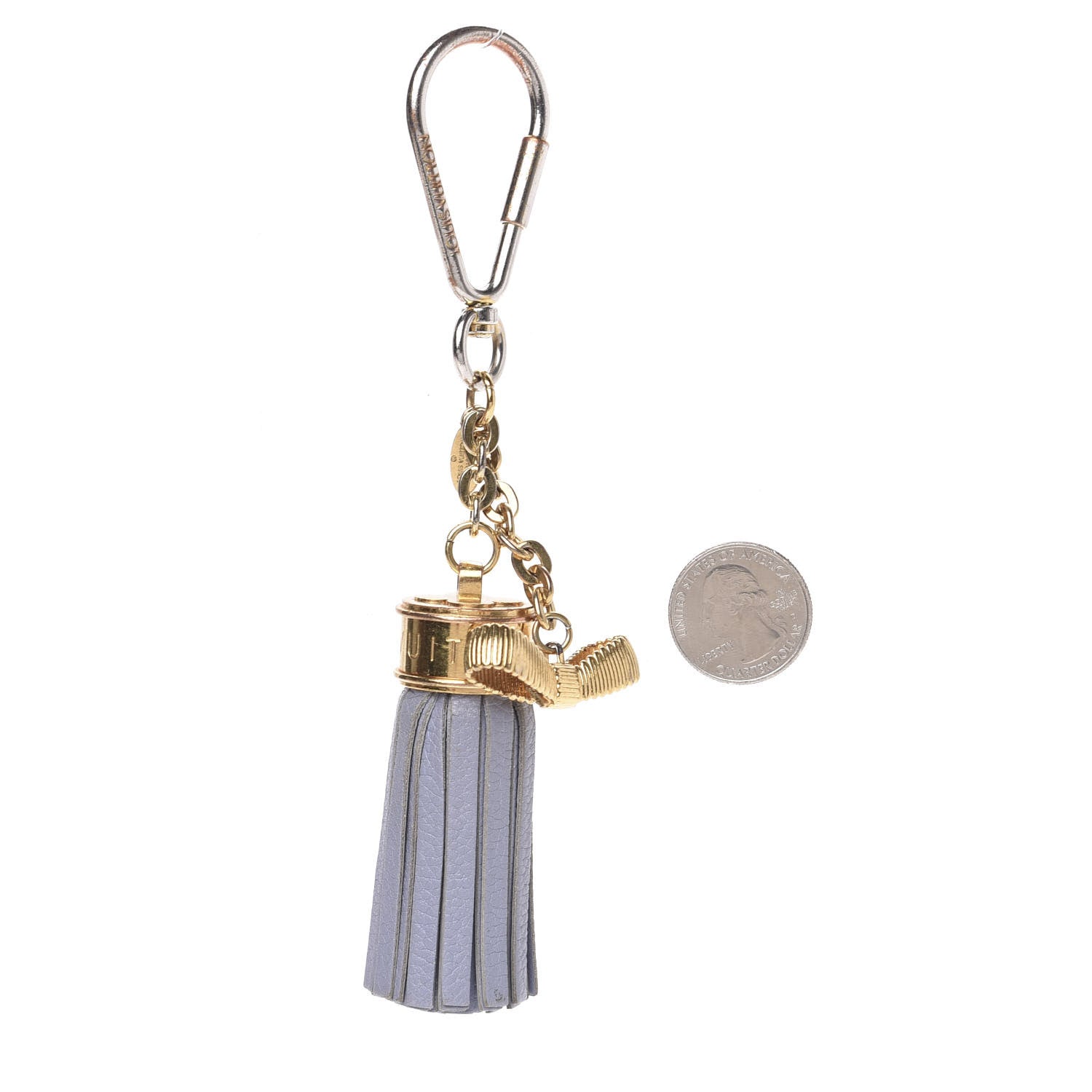 Louis Vuitton Calfskin Tassel Bow Bag Charm Blue 2 of 4