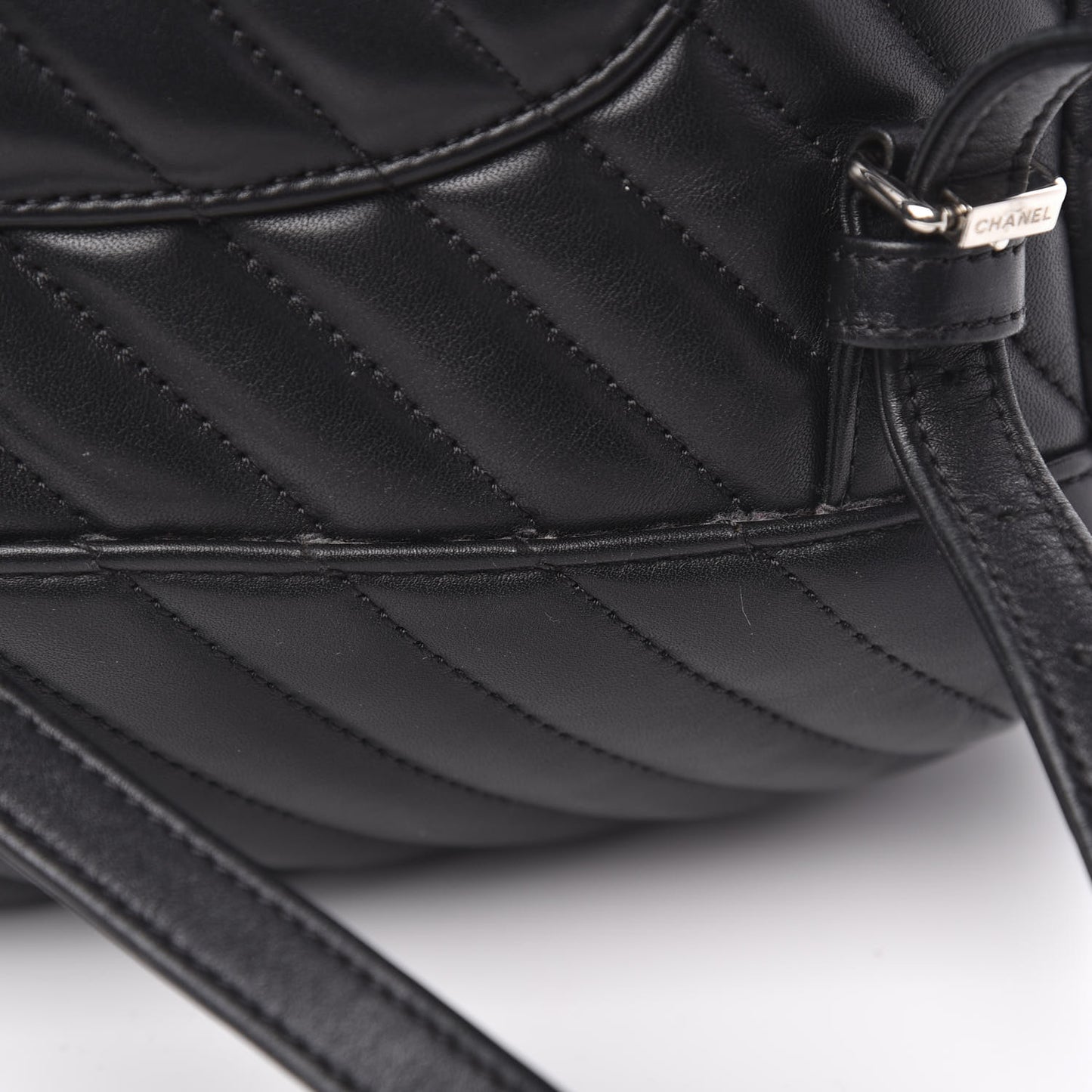 Calfskin Chevron Quilted Large Urban Spirit Backpack Black