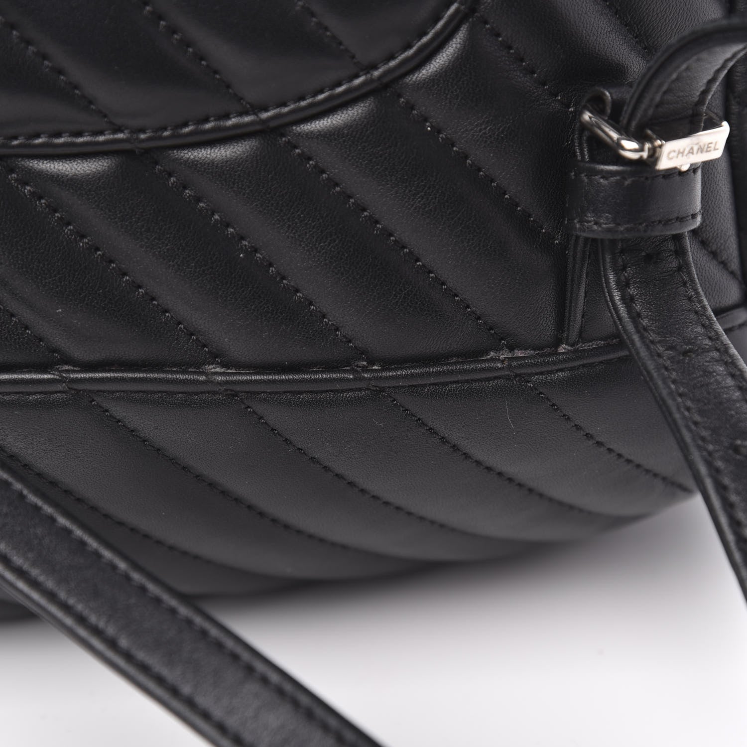 Chanel Calfskin Chevron Quilted Large Urban Spirit Backpack Black 10 of 11