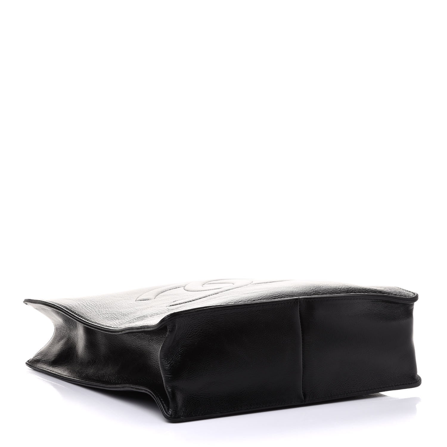 Chanel Shiny Aged Calfskin North South Shopping Bag Black 4 of 11