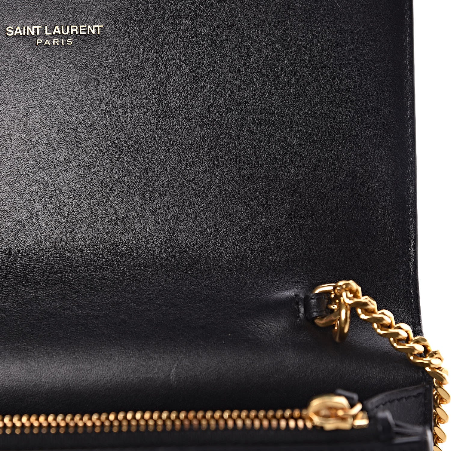 Saint Laurent Smooth Calfskin Classic Monogram Kate Tassel Chain Wallet Black 11 of 16