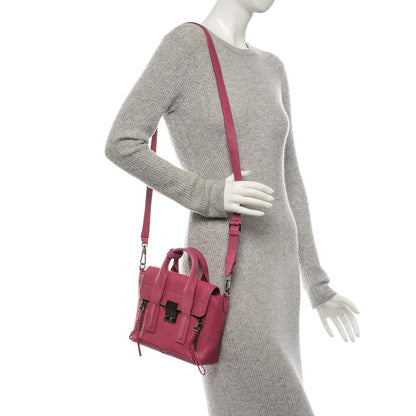 3.1 Phillip Lim 3.1 Textured Calfskin Mini Pashli Satchel Bright Fuchsia 2 of 7