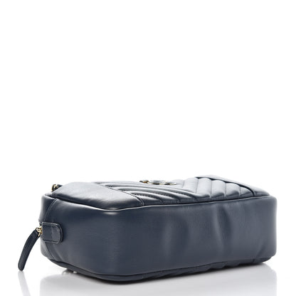 Chanel Calfskin Quilted Daily Chevron Camera Case Navy Blue 4 of 8
