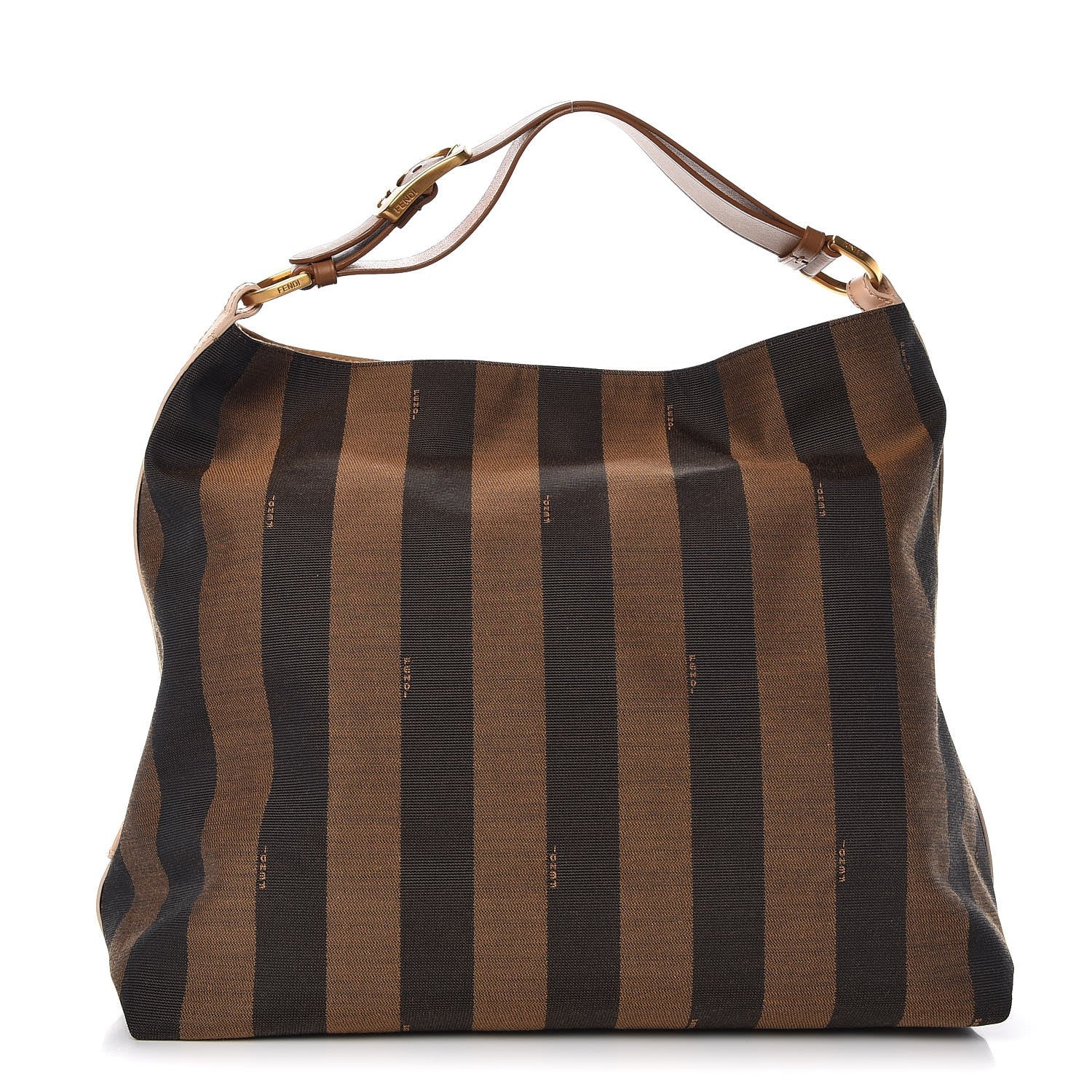 Fendi Pequin Cuoio Vegetale Large Hobo Tobacco Vacchetta Cuoio 1 of 7