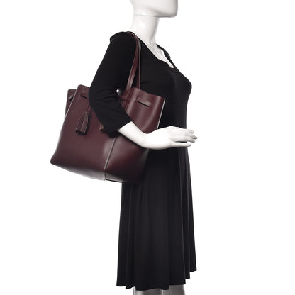 Celine Smooth Calfskin Small Tassel Cabas Phantom Burgundy 2 of 14
