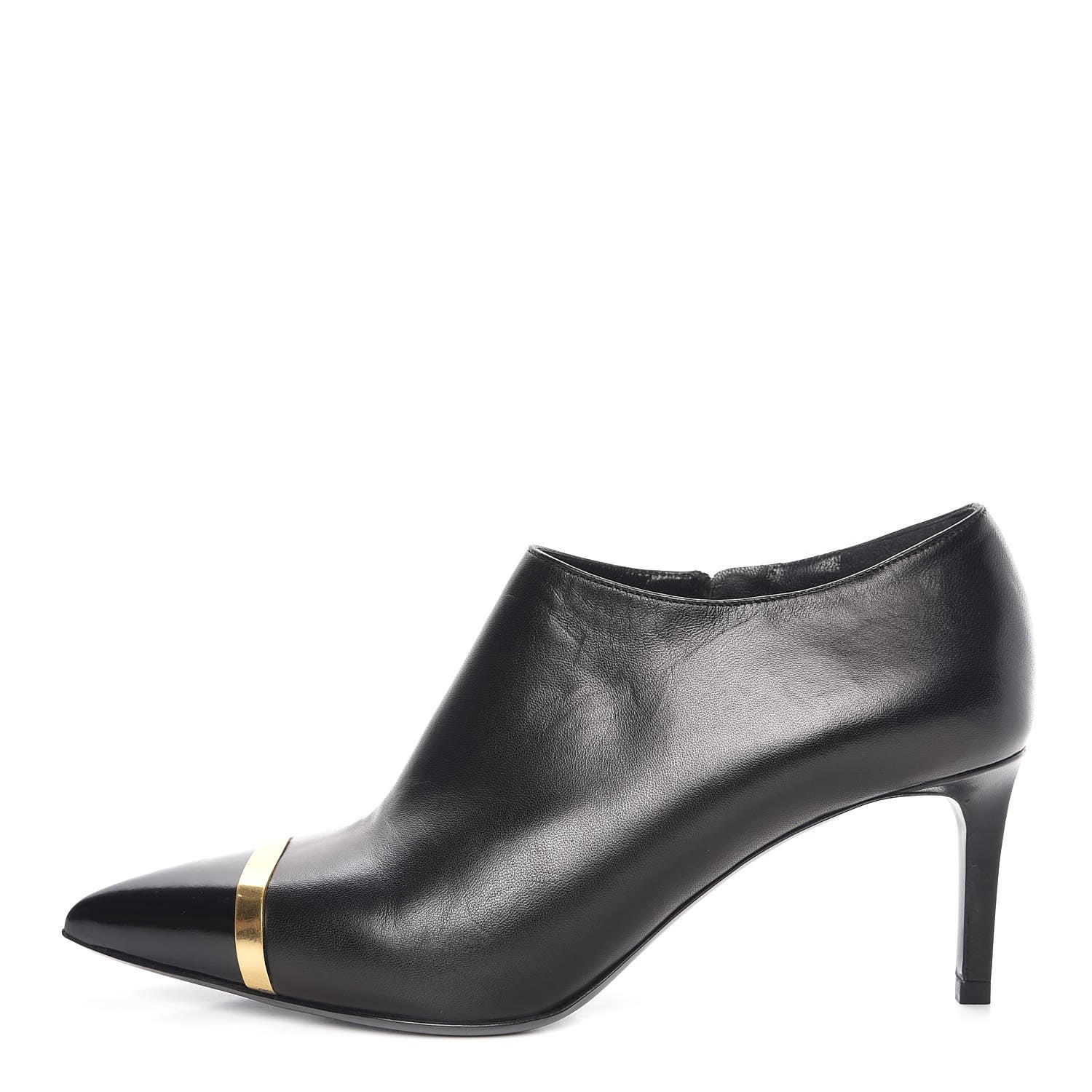 Saint Laurent Nappa Cap Toe Ankle Boots 38.5 Black 1 of 9