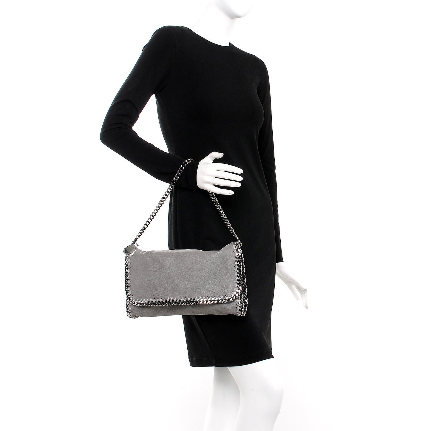 Shaggy Deer Falabella Clutch Light Grey