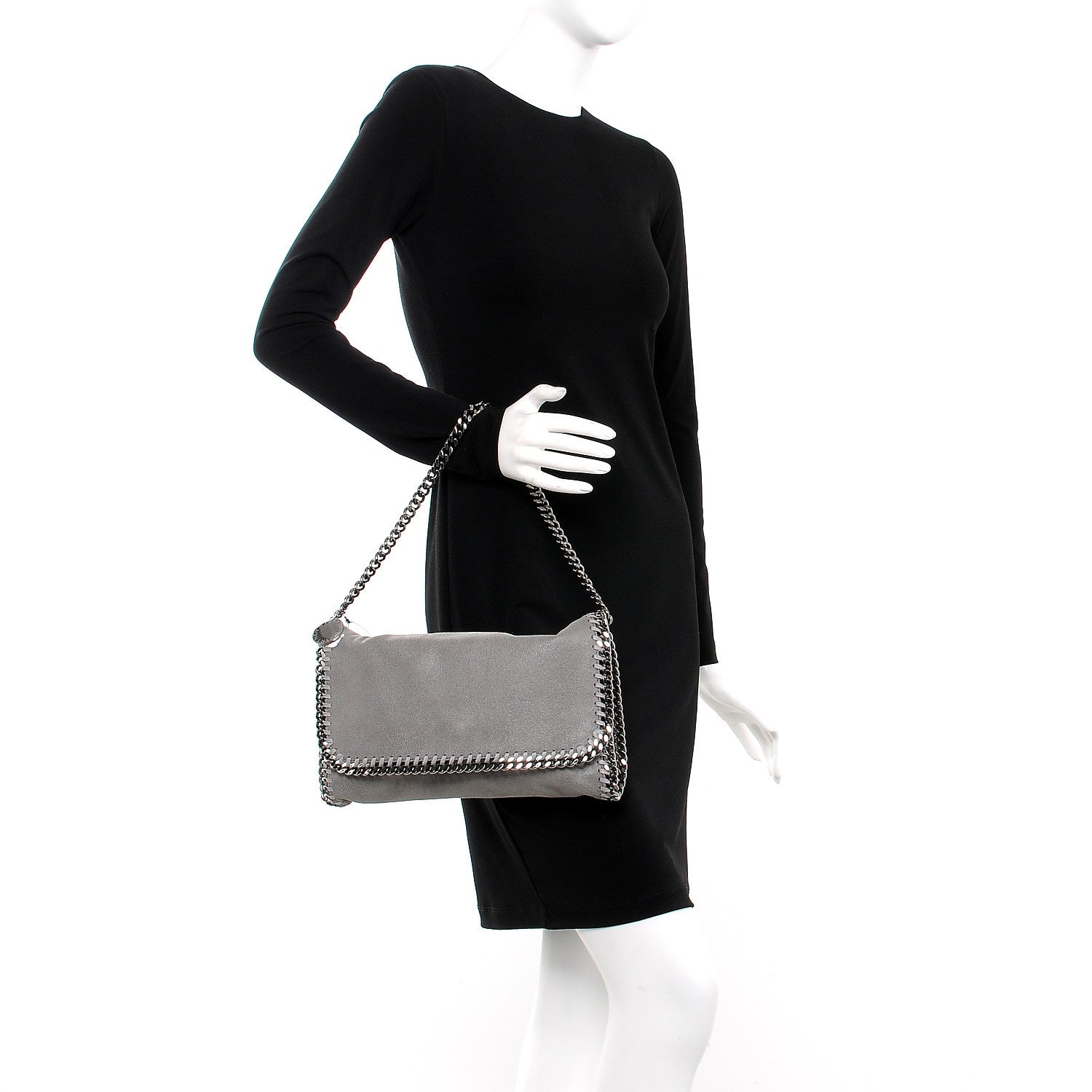 Stella McCartney Shaggy Deer Falabella Clutch Light Grey 2 of 8