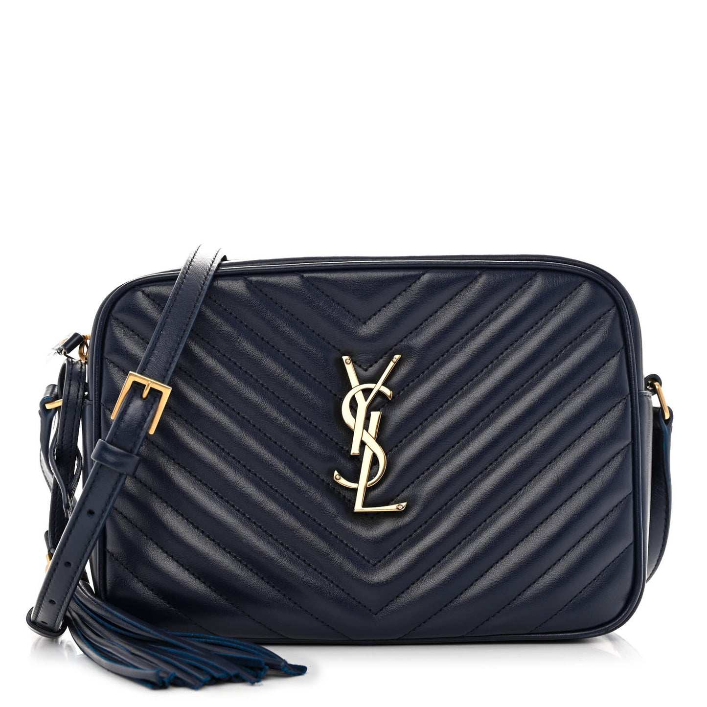 Calfskin Matelasse Monogram Lou Camera Bag Deep Marine
