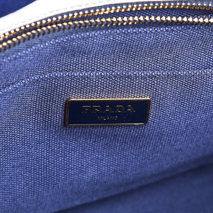Prada Canapa Striped Logo Tote Navy 7 of 8