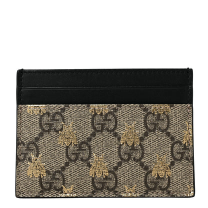 Gucci GG Supreme Monogram Bees Card Holder Black 1 of 6