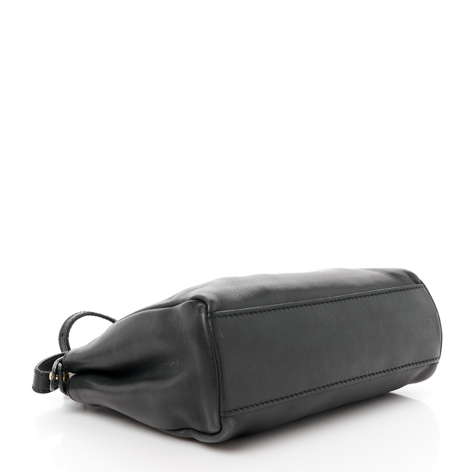 Fendi Vitello Saddle Mini Peekaboo Iconic Satchel Black 4 of 13