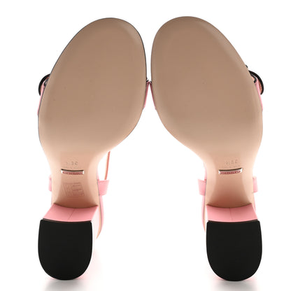 Gucci Lifford Calfskin GG Marmont Ankle Wrap 75mm Sandals 39.5 Wild Rose 5 of 10