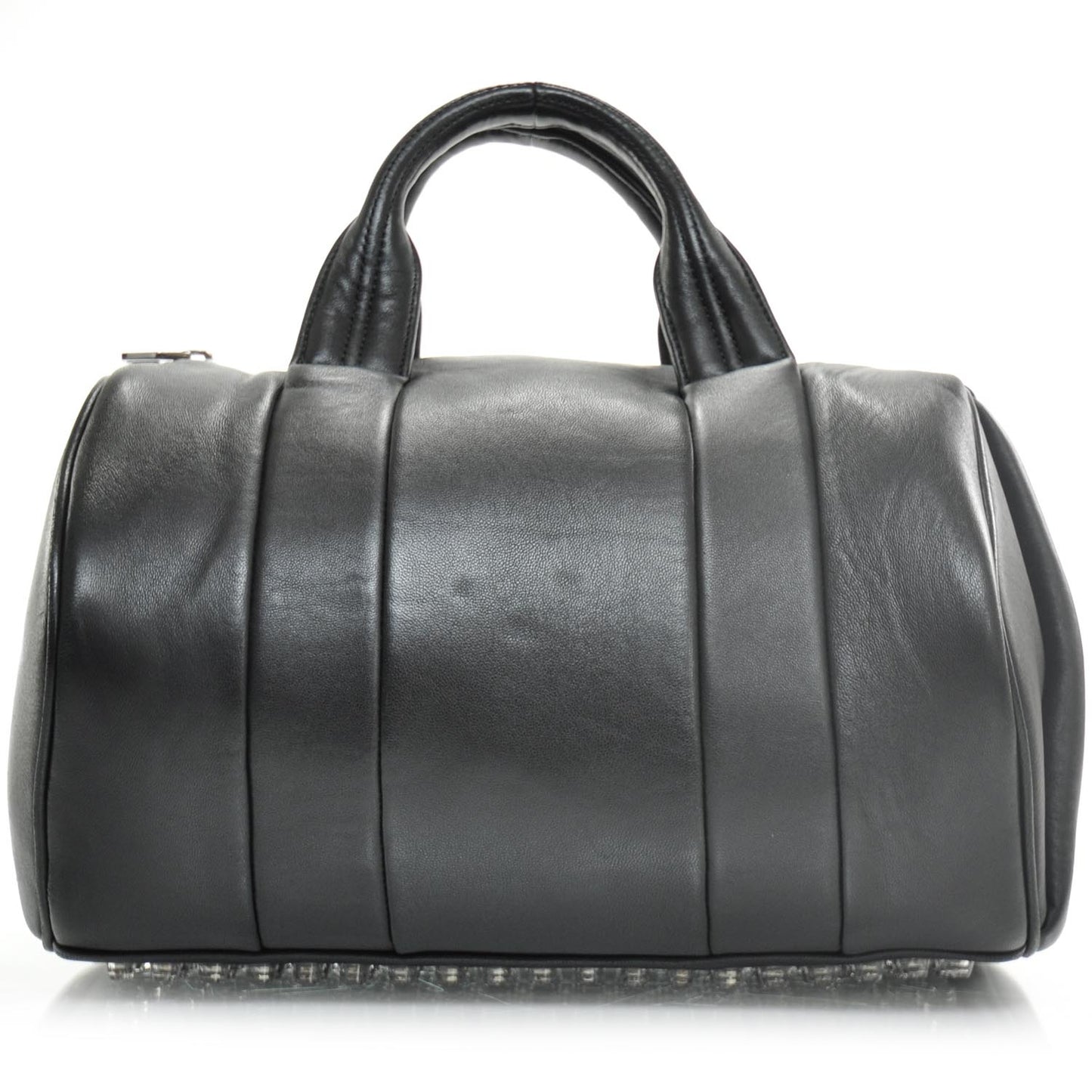 Leather Resin Rivet Rocco Duffel Bag Black
