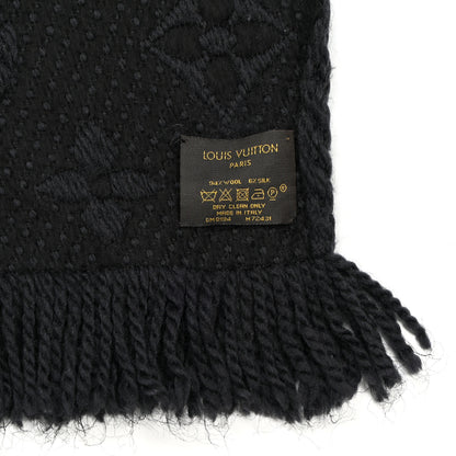 Louis Vuitton Wool Silk Logomania Scarf Charcoal 3 of 5