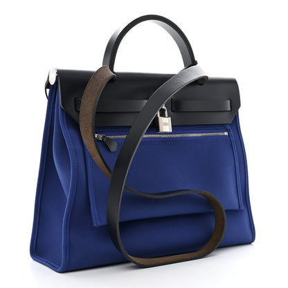 Hermes Toile Vache Hunter Herbag Zip 31 PM Bleu Electrique Bleu Indigo 4 of 12