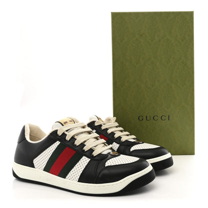 Gucci Calfskin Web Mens Screener Sneakers 9.5 Black White 11 of 11