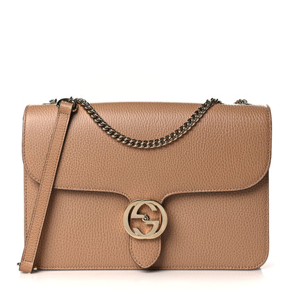 Gucci Dollar Calfskin Interlocking G Shoulder Bag Camelia 1 of 9