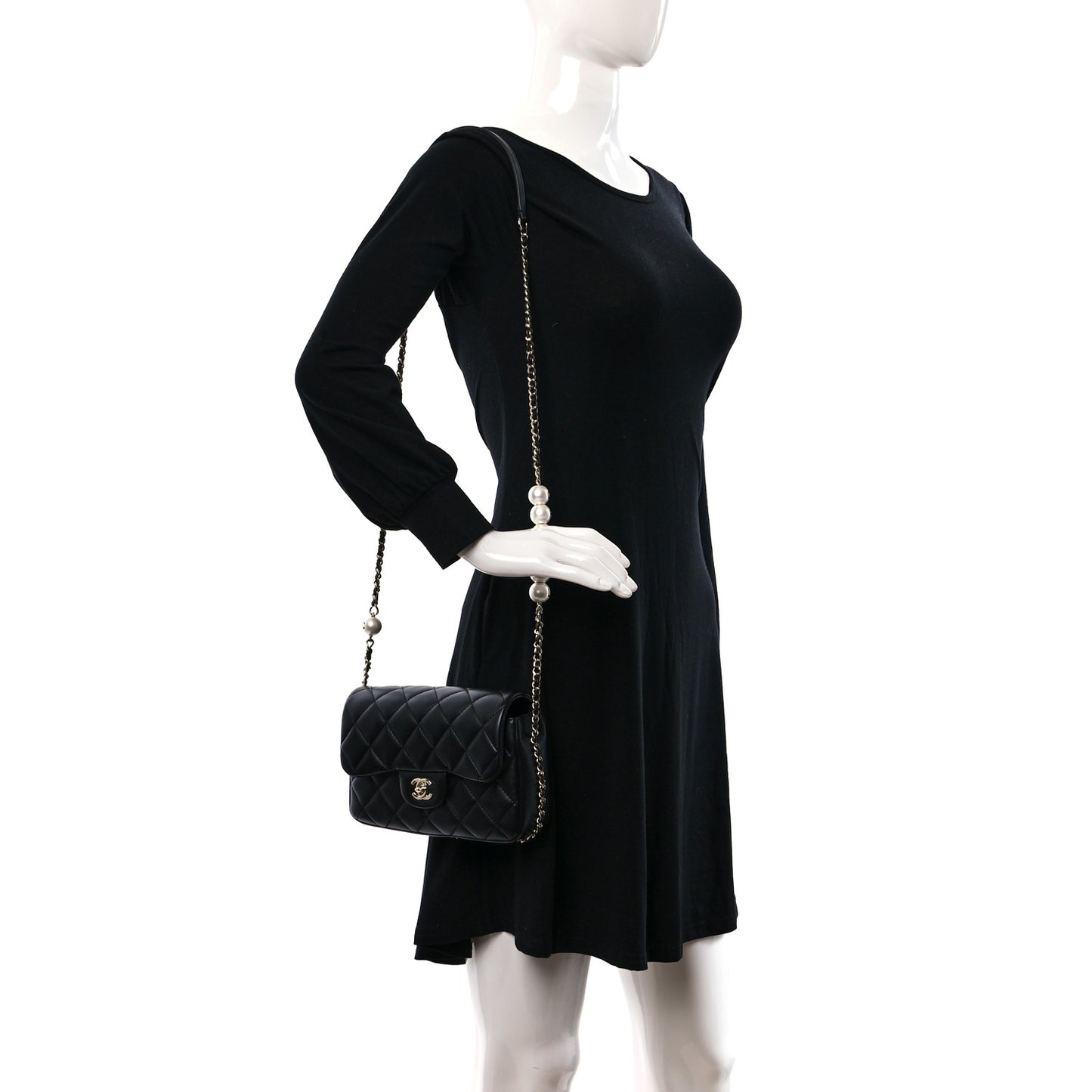 Lambskin Quilted Small My Precious Flap Black