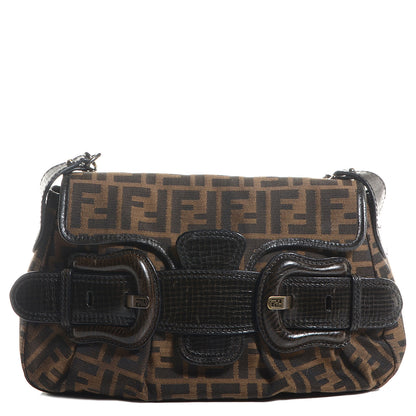 Fendi Zucca B Bis Flap Bag Tobacco Castagna 1 of 9
